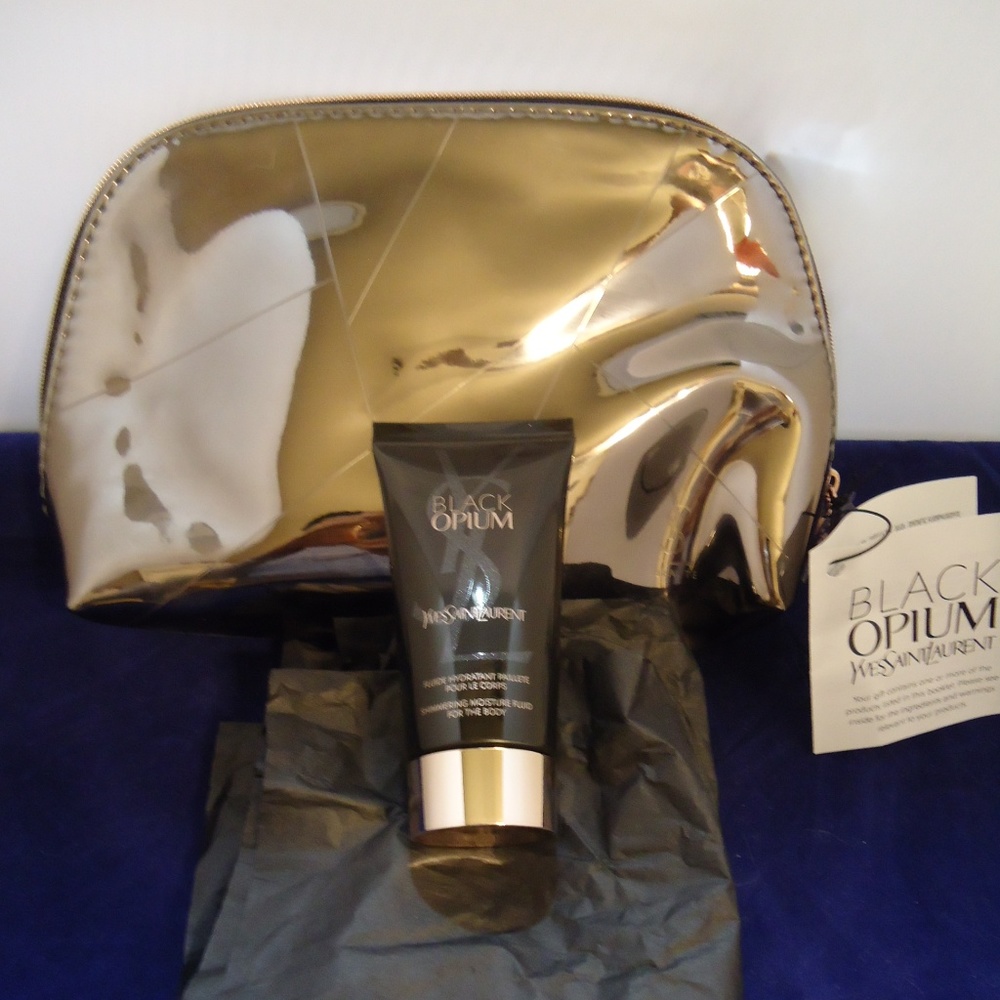 YSL Shimmering Black Opium Moisture Fluid & Bag